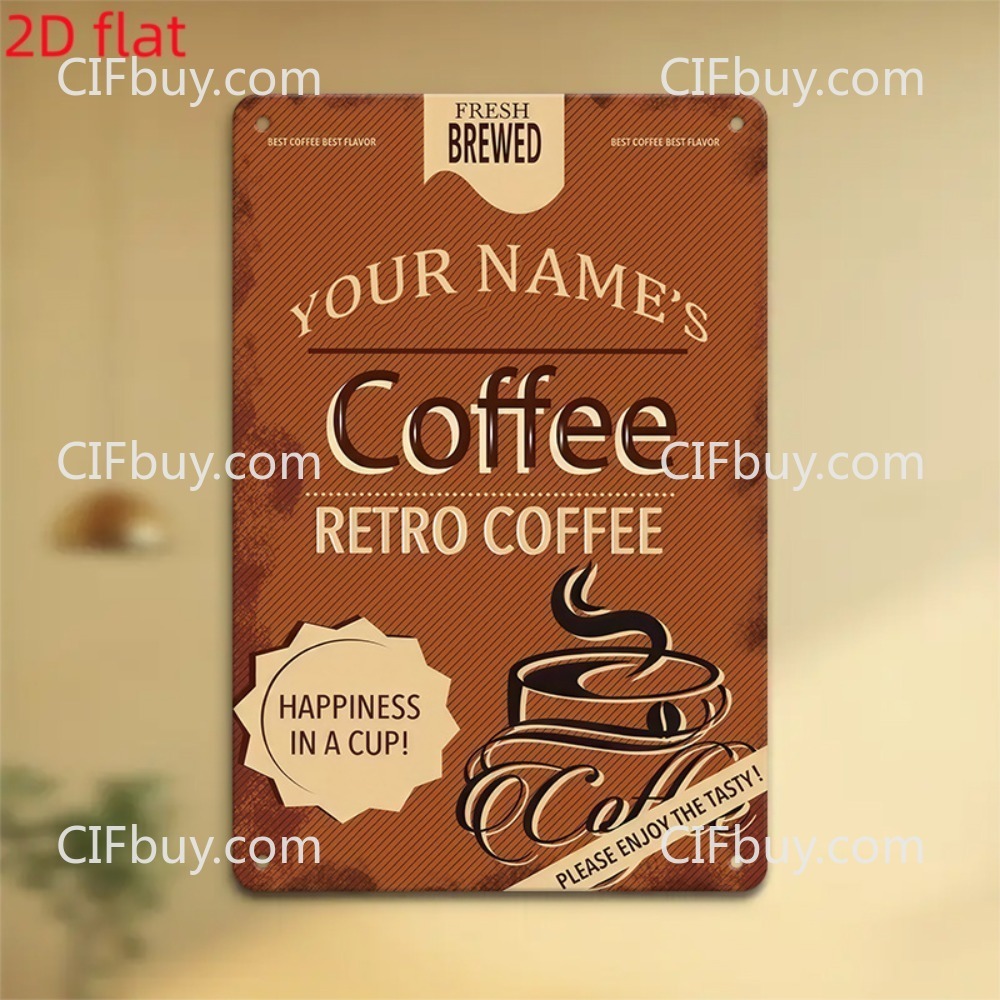 Workshop Tools With Name - Letrero Metálico Vintage 2D Personalizado con